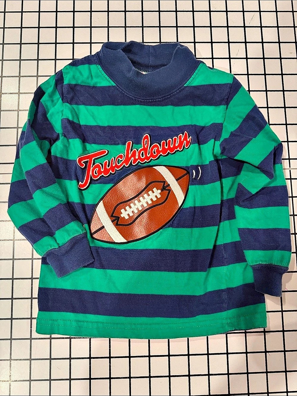 Vintage BASICS by City Kids Boys 3T Striped Football Long Sleeve Tee